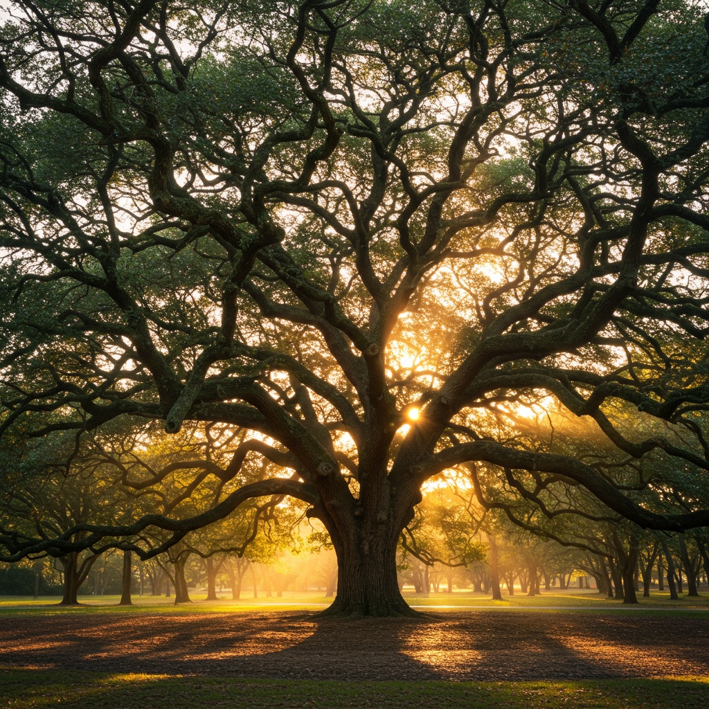 Majestic live oak tree in a park